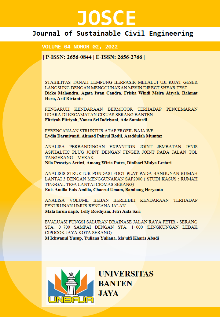 					View Vol. 4 No. 02 (2022): JOSCE: Journal of Sustainable Civil Engineering
				