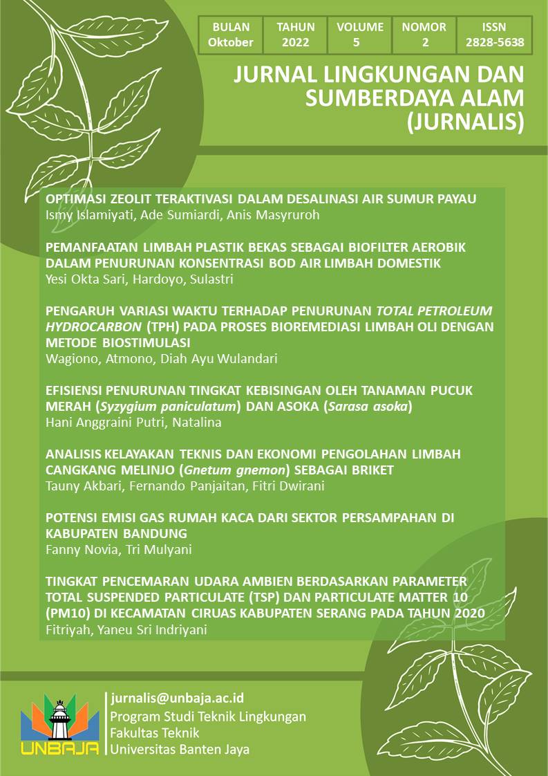 View Vol. 5 No. 2 (2022): Jurnal Lingkungan dan Sumberdaya Alam (JURNALIS)