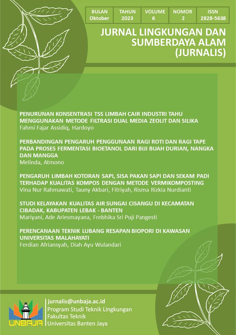 View Vol. 6 No. 2 (2023): Jurnal Lingkungan dan Sumberdaya Alam (JURNALIS)